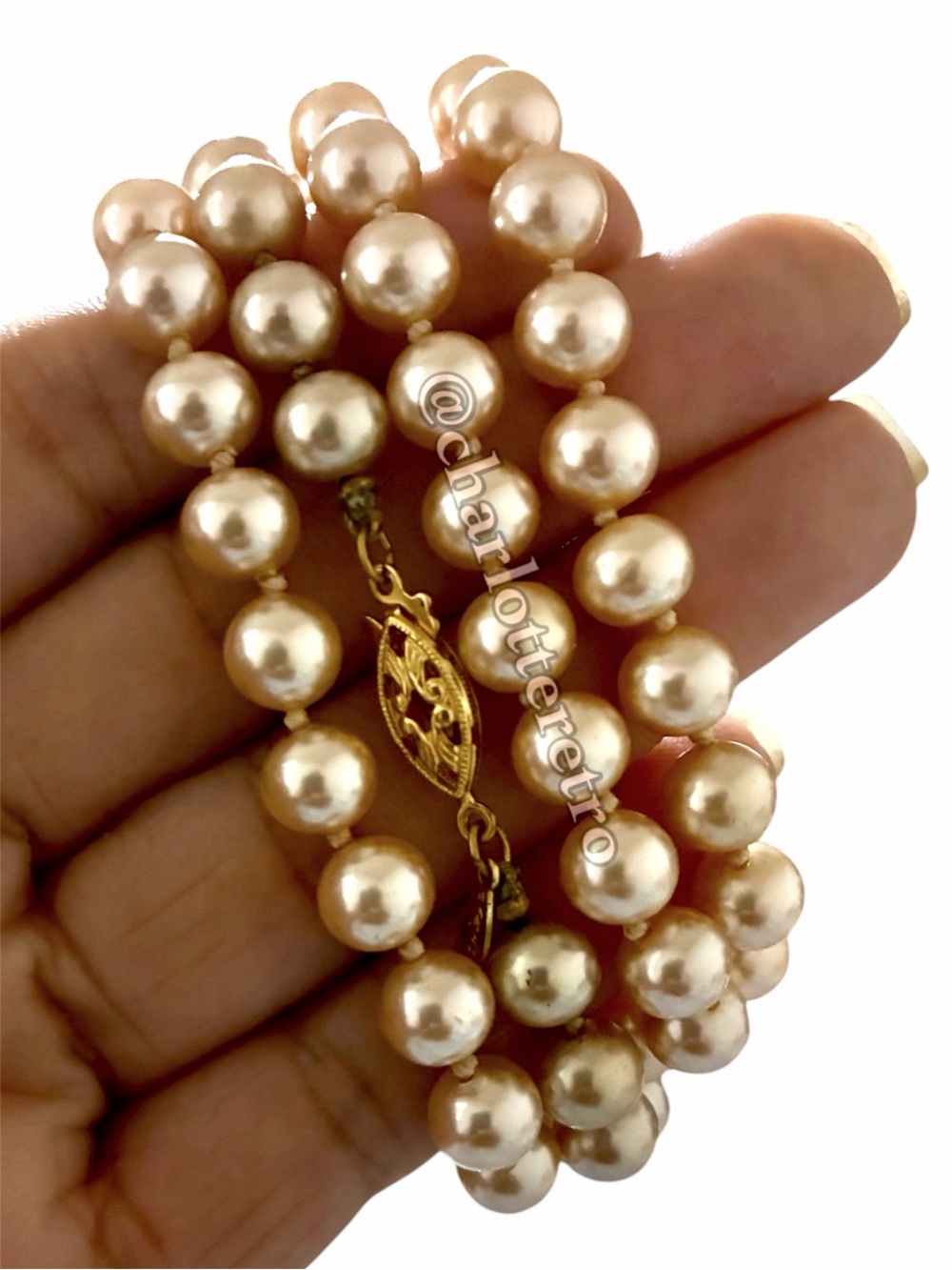 80s vtg Napier String Pearl Necklace